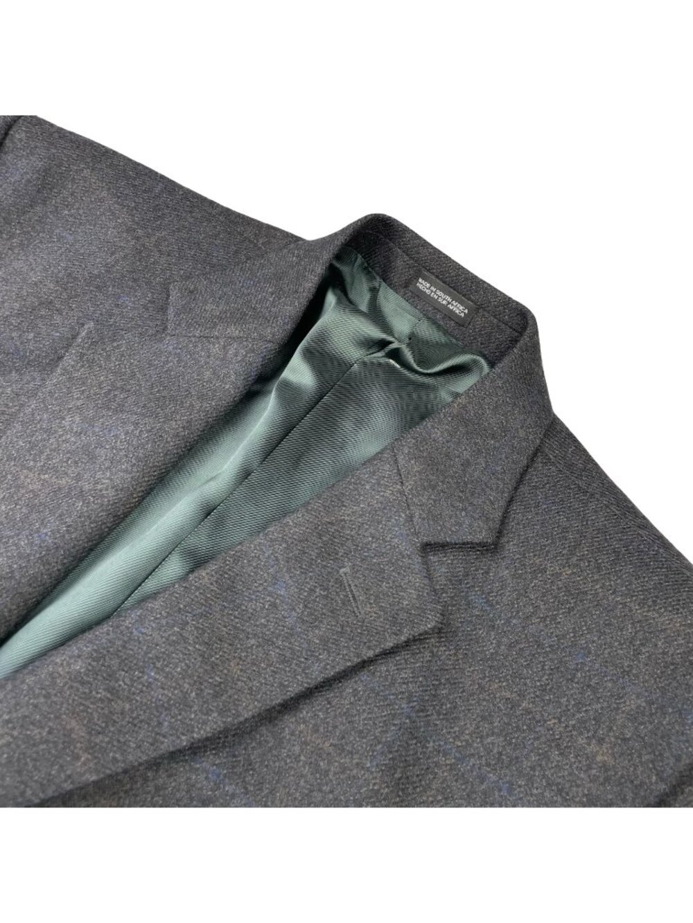 Stafford Men's Wool/Cashmere Flannel 3-Button Blazer Gray/Blue/Tan Plaid • 42L